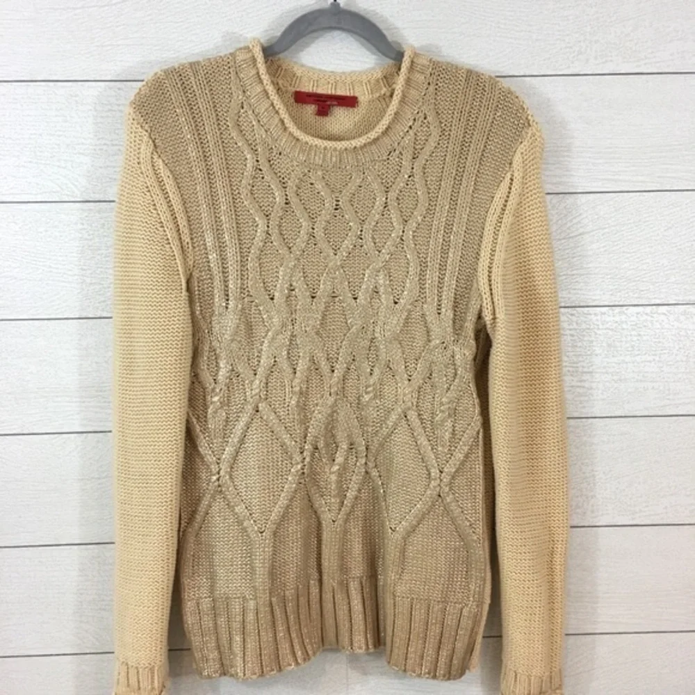 Narsico Rodriguez Gold Cable Knit Sweater. - Picture 2 of 7